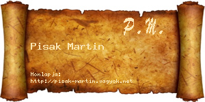 Pisak Martin névjegykártya